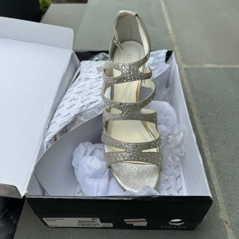 Alfani Womens Dress Shoes Rhinestones 3" Heels Strappy Party Wedding - Size 8.5